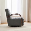Modern Upholstered 360° Swivel Accent Chair with Solid Wood Armrests Reading Chair Single Sofa Armchair for Bedroom Living Room-The Pop Home - 2 of 4