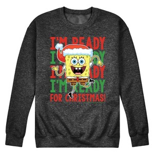Men's - SpongeBob SquarePants - I'm Ready For Christmas Graphic Fleece Sweatshirt - 1 of 4