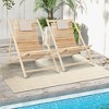 Costway Patio Outdoor Adjustable Folding Wood Sling Chair Reclining Lounge Assembly Free - 2 of 4