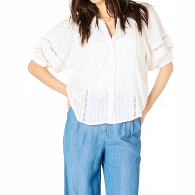 Women's Lace Insert Blouse - Dex