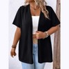Coolmee Plus Size Lightweight Cardigan for Women Open Front Short Sleeve Cardigan Cover Up - 2 of 4