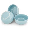 Elanze Designs Bistro Glossy Ceramic 6.5 inch Soup Bowls Set of 4, Ice Blue - 4 of 4
