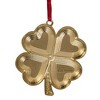 Northlight 3.25" Green and Brass-Plated Shamrock Christmas Ornament with European Crystals - 4 of 4