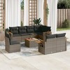 vidaXL Garden Sofa Set Grey Poly Rattan One size fits all Modular - 2 of 4
