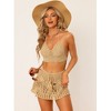 Allegra K Women's Summer Beach Hollow Out Crochet Knit Cami Top Mini Skirt Bikini Sets 2 Pcs - 2 of 4