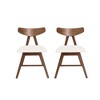 SKRAN Set of 2 Dining Chairs , Upholstered Mid-Century Modern Design with Rubberwood Legs for Dining Room, Light Beige - 4 of 4