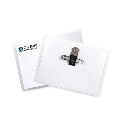C-Line Name Badge Kits, Top Load, 4 x 3, Clear, Combo Clip/Pin, 50/Box