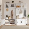 4-in-1 Hall Tree Bench with Shoe Storage, Coat Rack & Shelf - Entryway Organizer with Hooks for Bedroom, Living Room - 3 of 4