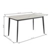 TiramisuBest Modern 55" Rectangular Dining Table, White Ceramic Top with Black Metal Legs for Kitchen & Living Room - 3 of 4