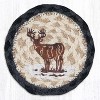 Earth Rugs Stag Printed Coaster – 5"x5" Round Braided Jute Coaster with Deer Design - 2 of 3