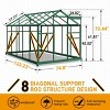SEVOBAL Greenhouse Quick Setup for Outdoors with Roof Vent Walk in Green Houses Opendoor for Outside Outdoor Garden Backyard, Green, 135"*68"*13.5" - 3 of 4