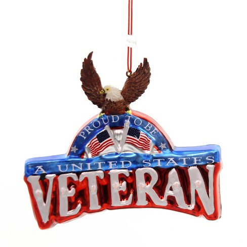 Holiday Ornaments U S Veteran Plaque With Eagle - 4.0 Inches - Proud ...