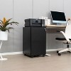 Vynxaria Black 2-Drawer Mobile File Cabinet - Compact Utility Storage Cabinets with Lock and Wheels - 4 of 4