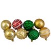 Northlight Shatterproof 3-Finish Christmas Ball and Finial Ornaments - Red, Gold and Green - 75ct - 4 of 4