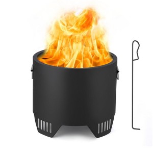Smokeless Fire Pit, Outdoor Wood Burning Portable Firepit with Removable Ash Pan, Bonfire Pit with Poker, Stand for Outside, Backyard, Patio - 1 of 4