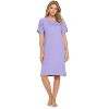 Casual Nights Women's Henley Nightshirts Set of 2, Floral Short Sleeve Nightgowns & Solid Sleepwear Shirt - 2 of 4