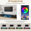 Modern APP Controlled LED TV Stand for TVs Up to 105 Inch, Faux Marble Entertainment Center with Glass Doors, 2 Drawers and Cabinets - 4 of 4