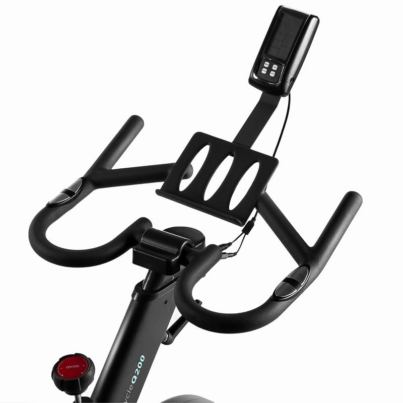 OVICX Q200C Comfortable Home Workout Exercise Bike with Customizable Seat & Bullhorn Handlebars, Digital LCD w/Real Time Stats, & No Slip Cage Pedals, 5 of 7