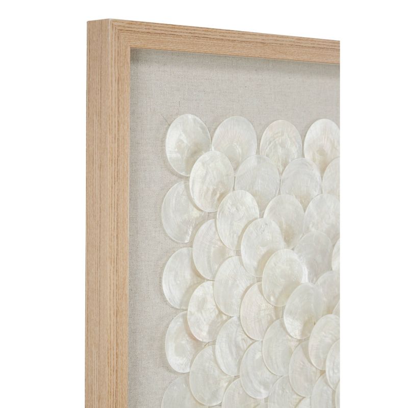 Shell Geometric Handmade Overlapping Shells Shadow Box with Canvas Backing Set of 2 Cream - Olivia &#38; May, 4 of 10