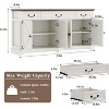 Vipbear Farmhouse Kitchen Sideboard Buffet with 3 Drawers and 4 Doors 65" Large Buffet Storage Cabinet,Coffee Wine Bar Cabinet for Living Room Kitchen - 2 of 4