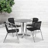 Flash Furniture Lila 31.5'' Round Aluminum Indoor-Outdoor Table Set with 4 Rattan Chairs - 2 of 4