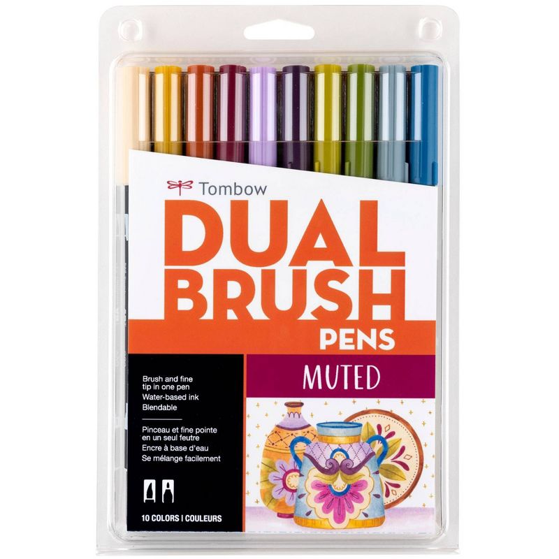 Tombow 10ct Dual Brush Pen Art Markers - Muted, 1 of 15