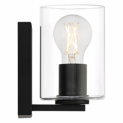 Oslo Matte Black Cylinder LED Vanity Wall Sconce