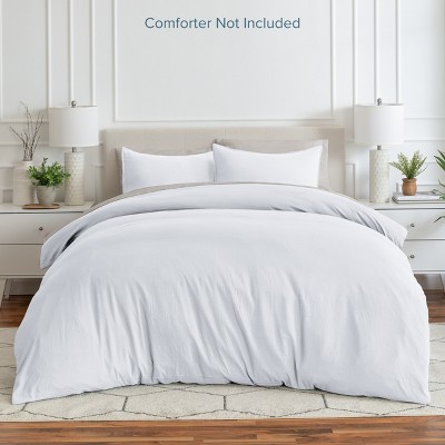 White Full Size Ultra-Soft Microfiber Duvet Cover Set