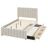 NicBex Twin Upholstered Bed Frame with Linen Headboard,Wood Platform Bed Frame with Trundle and 3 Drawers,No Box Spring Needed,Easy Assembly - 3 of 4
