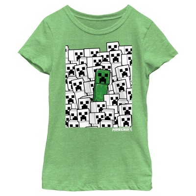 Men's Minecraft Creeper Face T-shirt - Kelly Green - Medium : Target