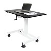 Stand Up Desk Store Crank Adjustable Height Single Column Rolling Mobile Standing Desk (White Frame/Black Top, 40" Wide) - 3 of 4