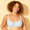 Women's Gingham Pucker Underwire Bikini Top - Shade & Shore™ Blue - 3 of 3