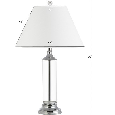 Astor 29" White and Chrome Glass LED Table Lamp Set
