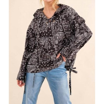 Women's Lace Up Pullover Windbreaker Jacket - And The Why