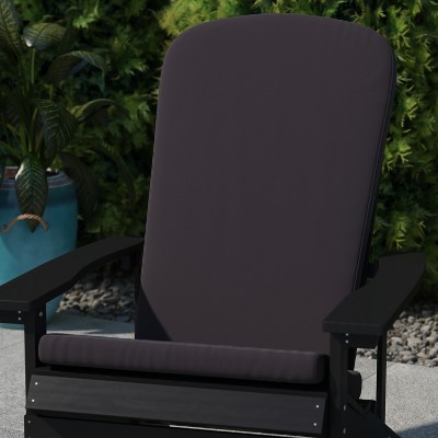 Set of 2 Gray Polyester High Back Adirondack Chair Cushions