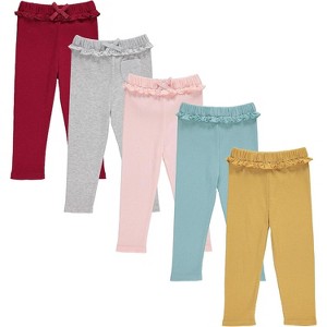 Cudlie Girls’ 5-Pack Jogger Pants – Soft Cotton Blend Sweatpants for Toddlers and Little Kids – Cozy Fit for Play, Lounge, and Everyday Wear - 1 of 1