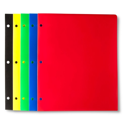 Five Star 2 Pocket Folder, Stay-Put Folder, Plastic Colored Folders with  Pockets & Prong Fasteners for 3-Ring Binders, For Home School Supplies &  Home