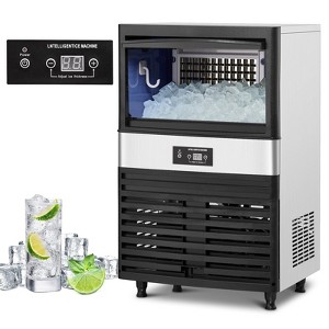 Commercial Ice Maker Stainless Steel ¨C 110 lbs/24H Under-Counter Ice Machine with 40 lbs Storage Capacity - 1 of 4