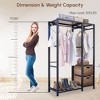 CAVINAS Wood Freestanding Coat Racks with Shelves and 2 Wicker Drawers,Hall Tree with 4 Hooks,Entryway Furniture for Hanging Clothes,Vintage Brown - 2 of 4