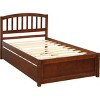 Streamdale Twin size Platform Bed Wood Bed Frame with Trundle, Walnut - 2 of 4