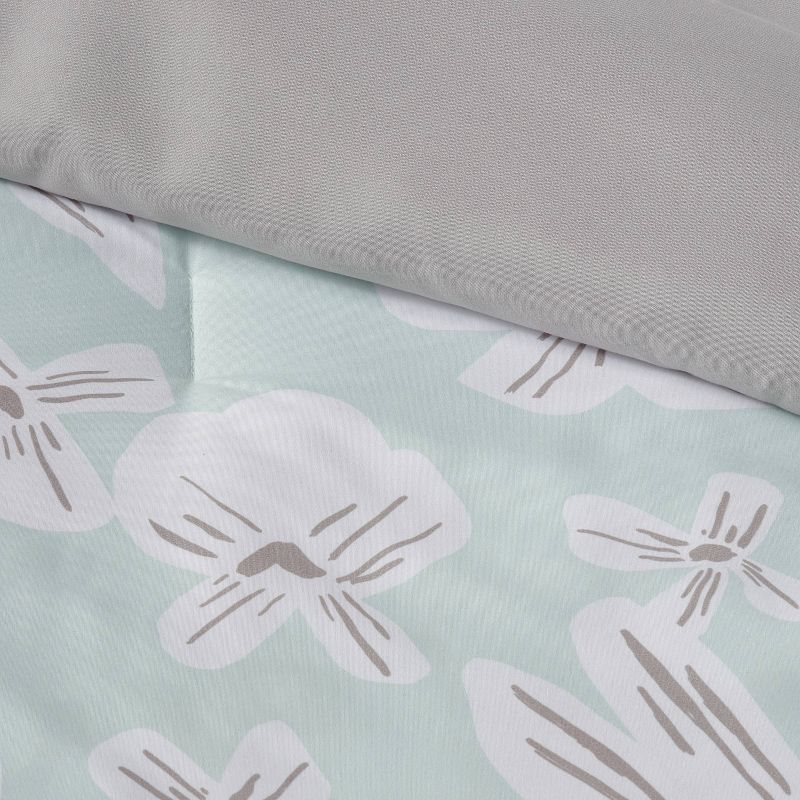 Floral Print Microfiber Reversible Comforter & Sheet Set Mint Green - Room Essentials™, 5 of 9