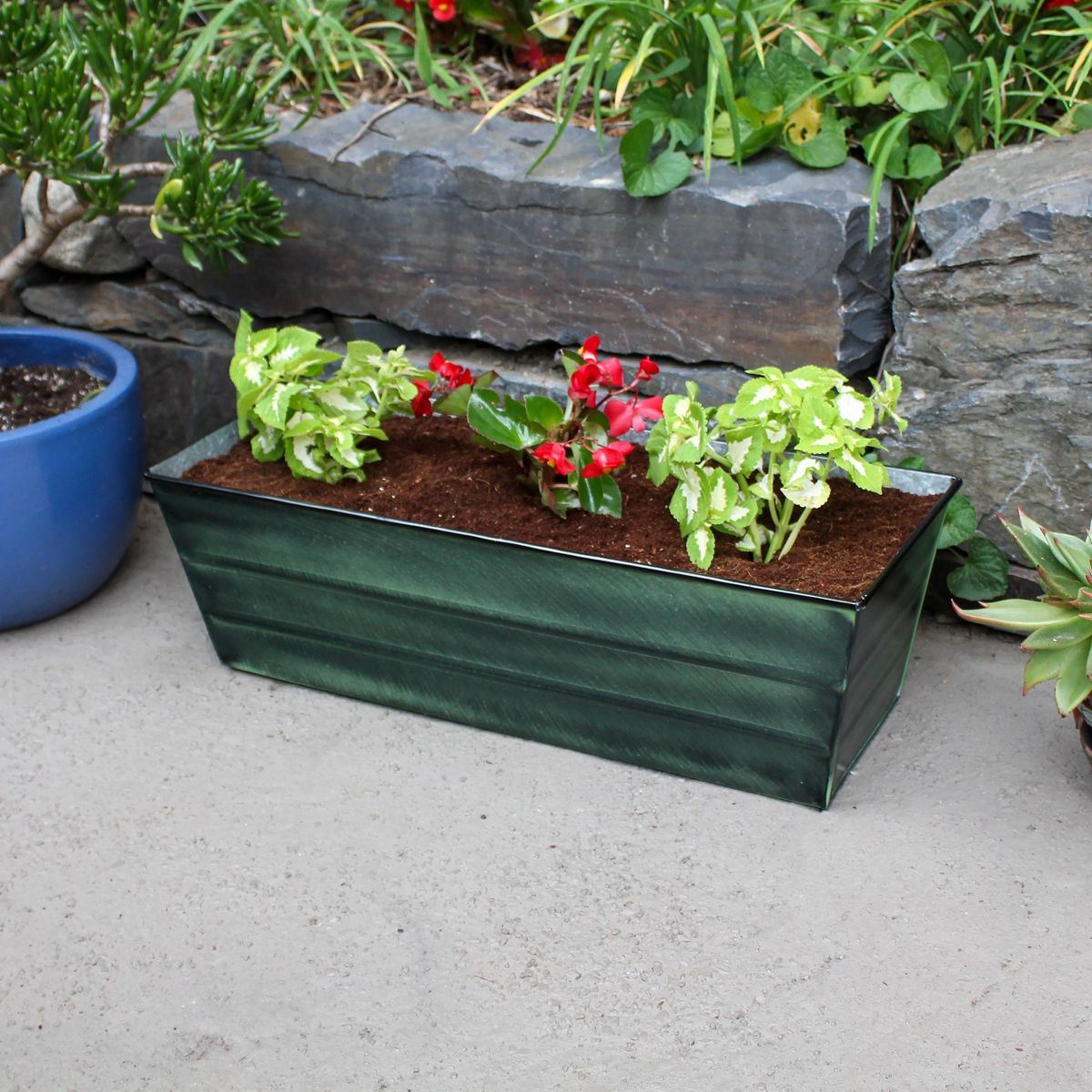 ACHLA Designs Medium Rectangular Galvanized Steel Outdoor Planter Box 24"x9.5" - thumbnail 8
