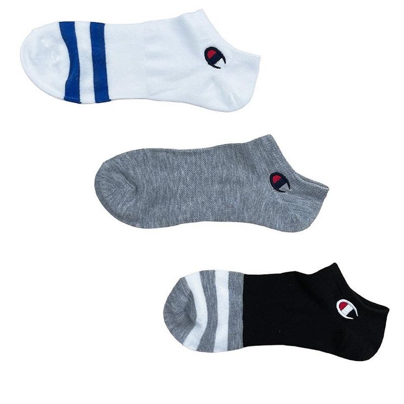 Champion 6-Pairs Men's Super No-Show with Embroidery Logo Socks Size 6-12, 3 of 5