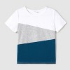 PATPAT Family Matching V Neck Flutter-sleeve Splicing Floral Print Dresses and Short-sleeve Colorblock T-shirts Sets - 3 of 4