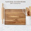 Acacia wood cutting board set (two pieces), including one 20" x 15" board and one 24x 18" board, with drainage channels and handles, reversible. - 2 of 4