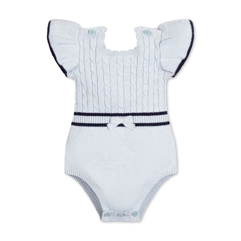 Hope & Henry Layette Baby Girl Flutter Sleeve Sweater Romper, Infant, 1 of 5