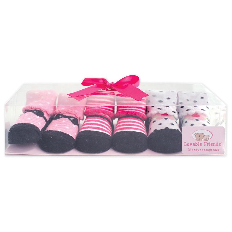 Luvable Friends Baby Girl Socks Giftset, Pink, 0-9 Months, 3 of 5