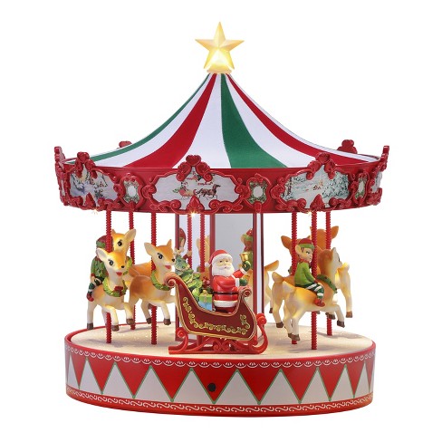 Mr. Christmas Animated LED Vintage Carousel Musical Christmas Decoration