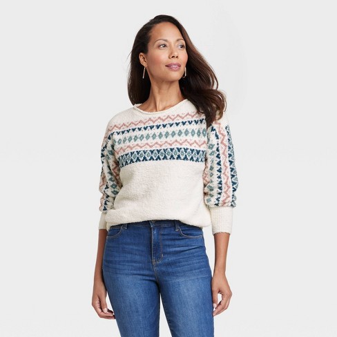 Women's Fair Isle Sweater - Knox Rose™ Cream S : Target