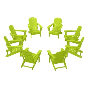 WestinTrends Malibu  HDPE Outdoor Folding Poly Adirondack Chair (Set of 8) - 1 of 4